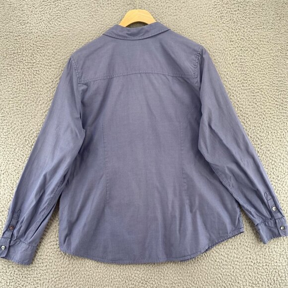 J Jill Shirt Womens Large Blue Button Up Collared Long Sleeves Everyday Casual - Picture 3 of 11